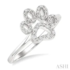 1/20 ctw Dog Paw Round Cut Diamond Fashion Ring in Sterling Silver