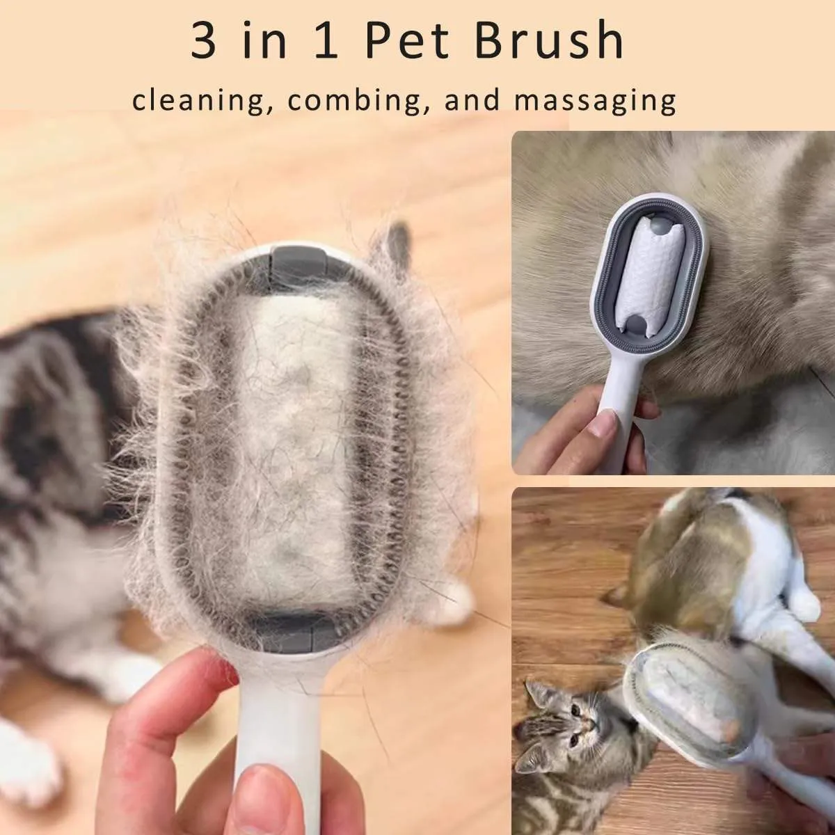 4 In-1 Cat Grooming Hair Brush With Water