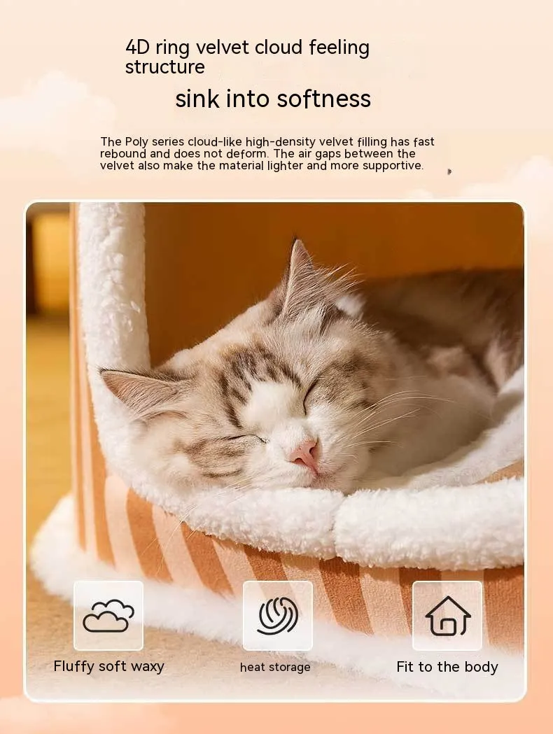 Autumn And Winter Closed Warm Cat Bed Kennel Pet Supplies