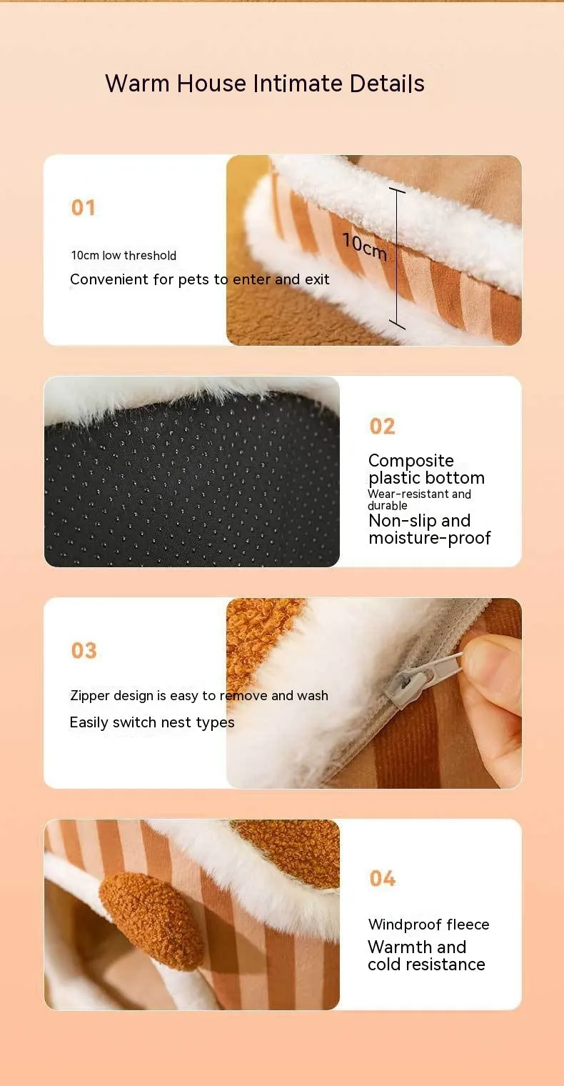 Autumn And Winter Closed Warm Cat Bed Kennel Pet Supplies
