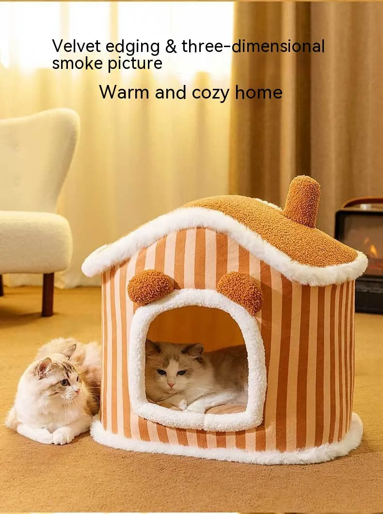 Autumn And Winter Closed Warm Cat Bed Kennel Pet Supplies