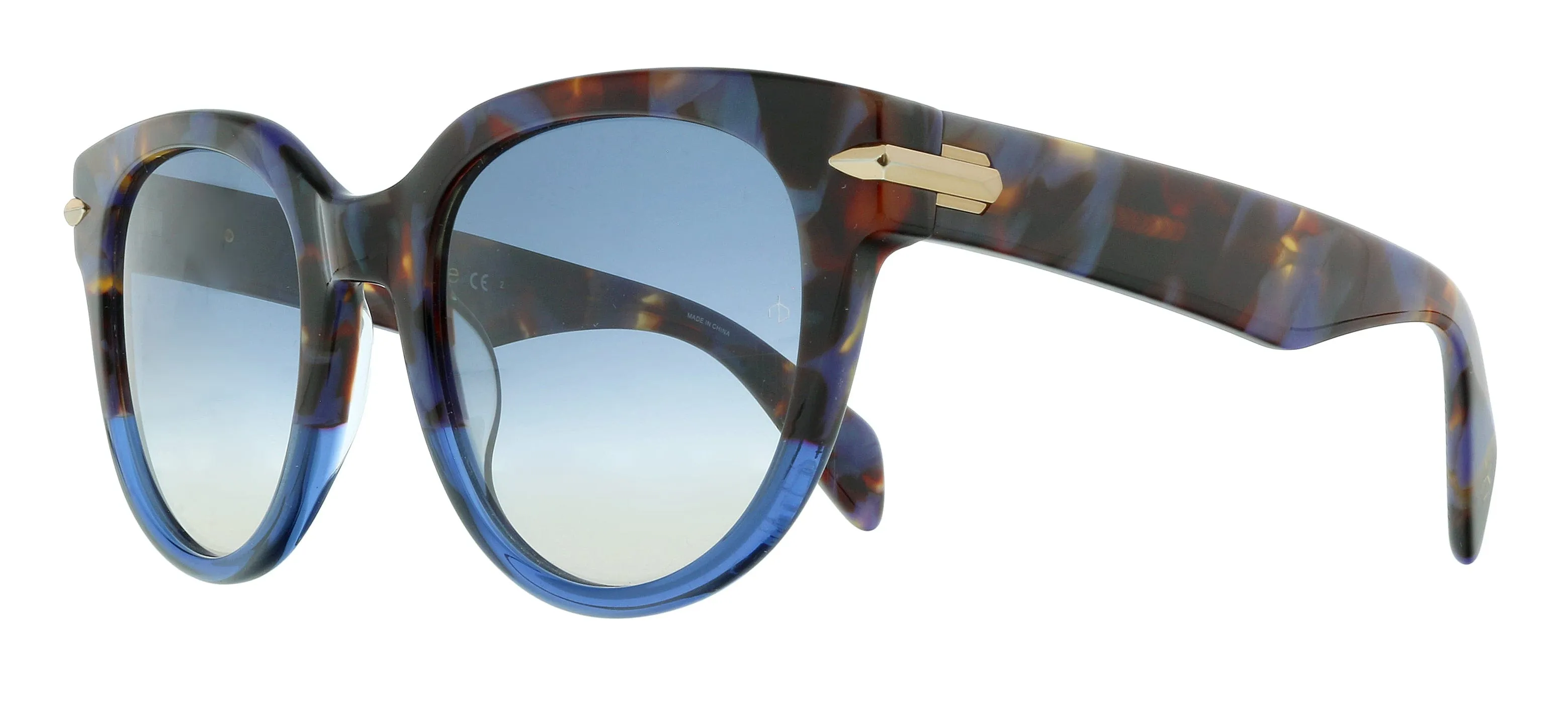 Damaged/Store Return Rag And Bone RNB1003/S I4 0JBW Blue Havana  Sunglasses