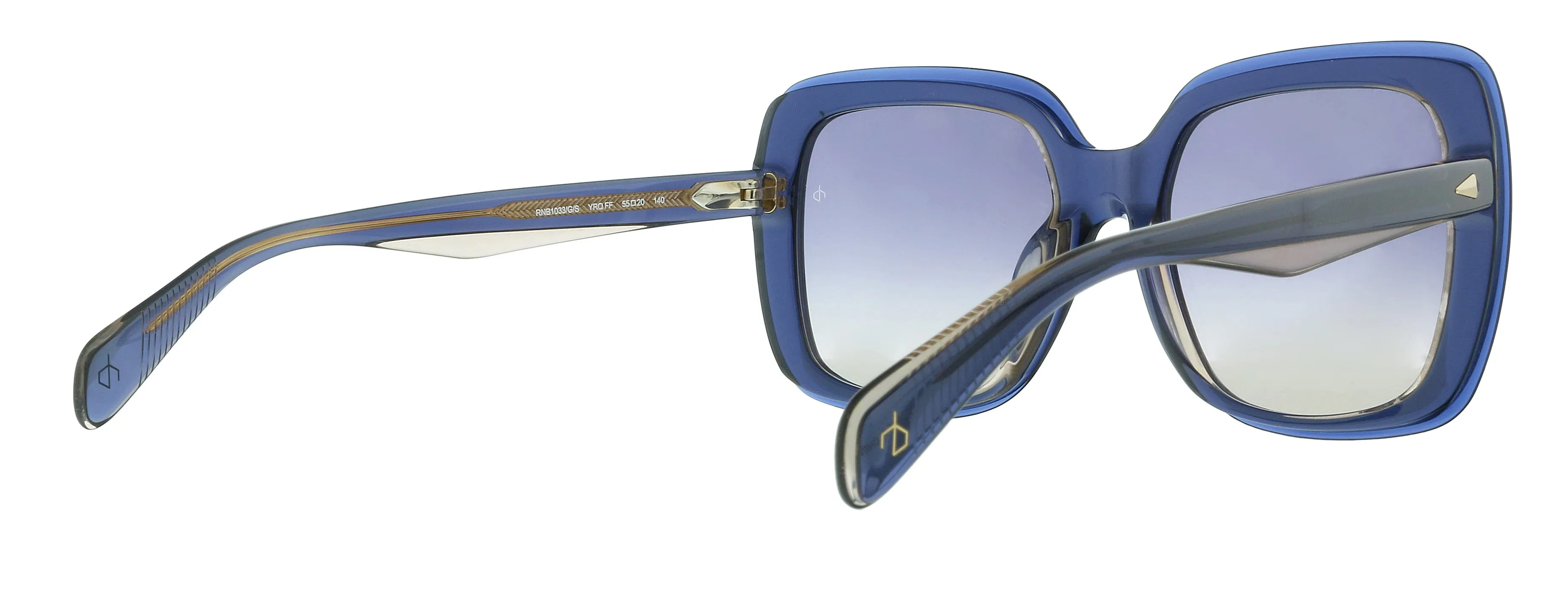 Damaged/Store Return Rag And Bone RNB1033/G/S FF 0YRQ Blue Beige Sunglasses