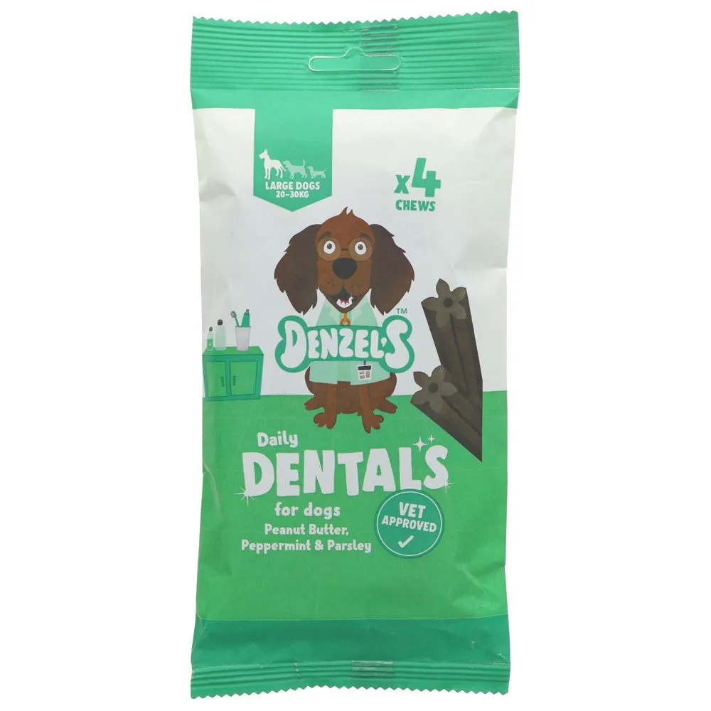 Denzel's Daily Dentals for Large Dogs x 4 Chews 120g