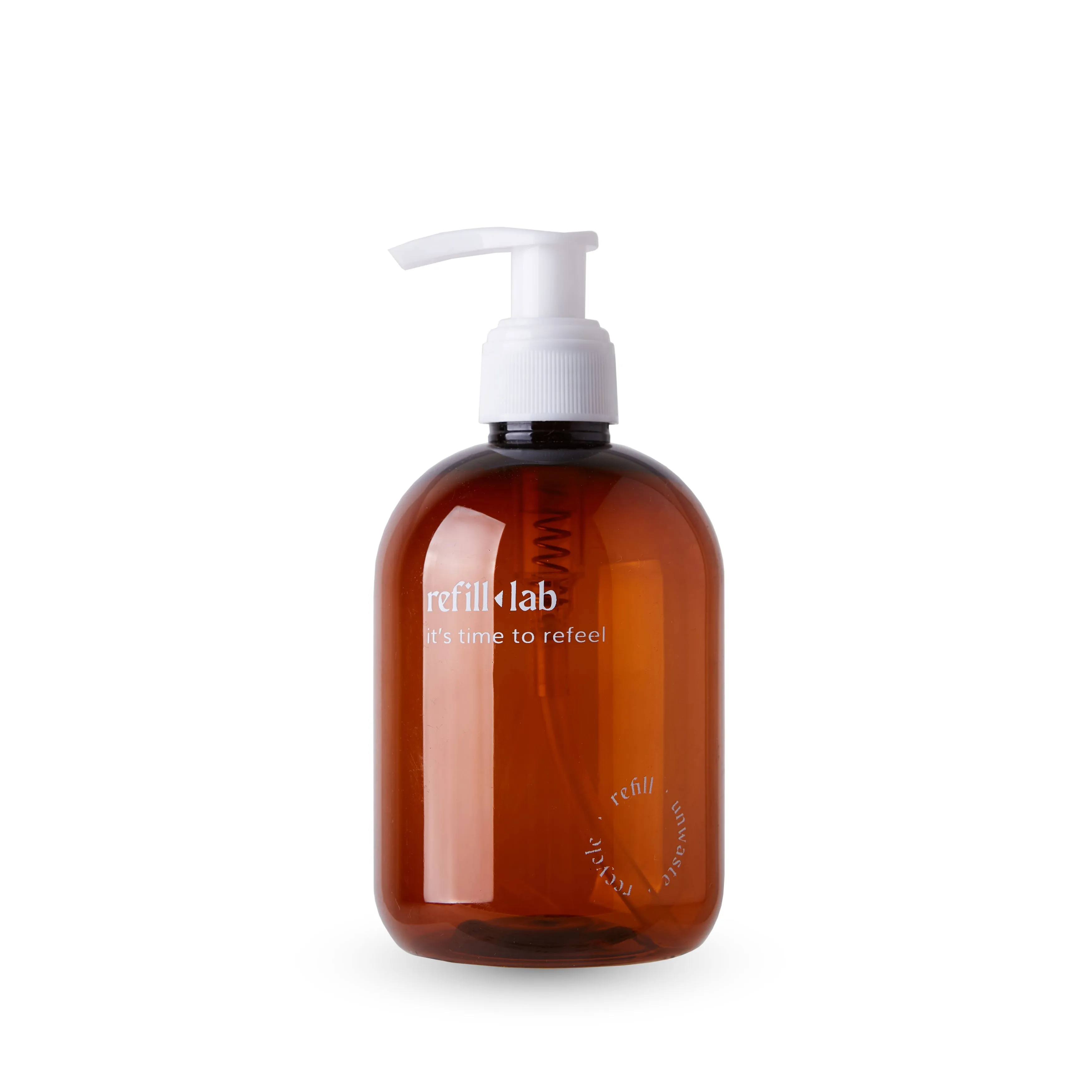 Envase PET ambar con válvula cremera 300ml