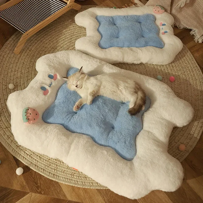 HOOPET Cat Mat  Cat Sleeping Cushion Cat Bed Pillow Mattress Pet Floor Mat Kennel Winter Warm Dog Mat Pet Supplies