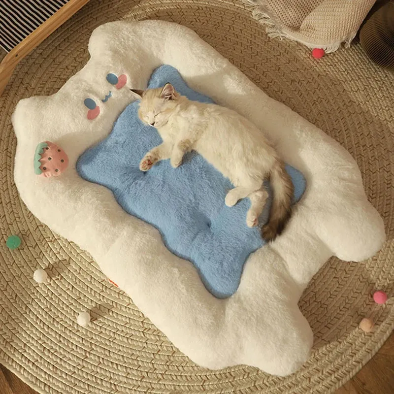 HOOPET Cat Mat  Cat Sleeping Cushion Cat Bed Pillow Mattress Pet Floor Mat Kennel Winter Warm Dog Mat Pet Supplies