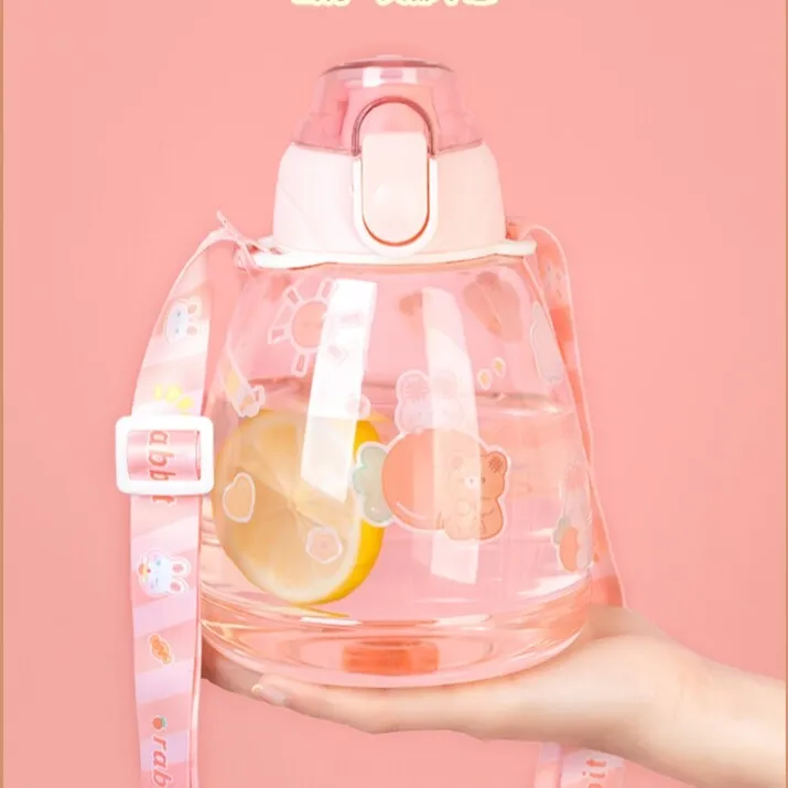 Kawaii Cartoon Pink Rabbit Large Capacity Water Bottle
