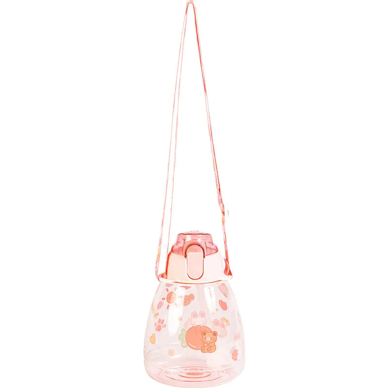 Kawaii Cartoon Pink Rabbit Large Capacity Water Bottle
