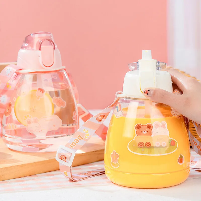 Kawaii Cartoon Pink Rabbit Large Capacity Water Bottle