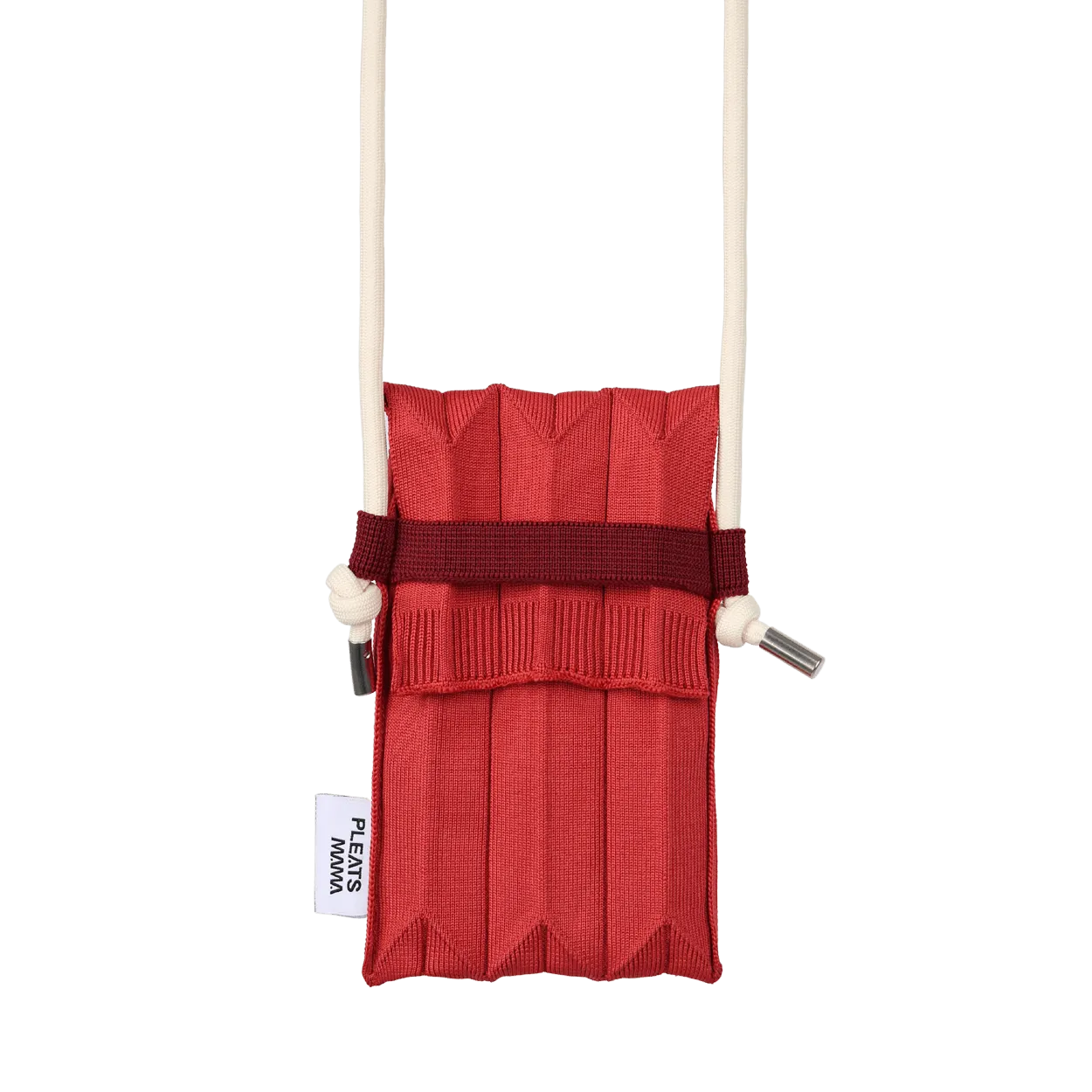 Knit Pleated Phone Bag made from Recycled Ocean Plastic - Flamingo