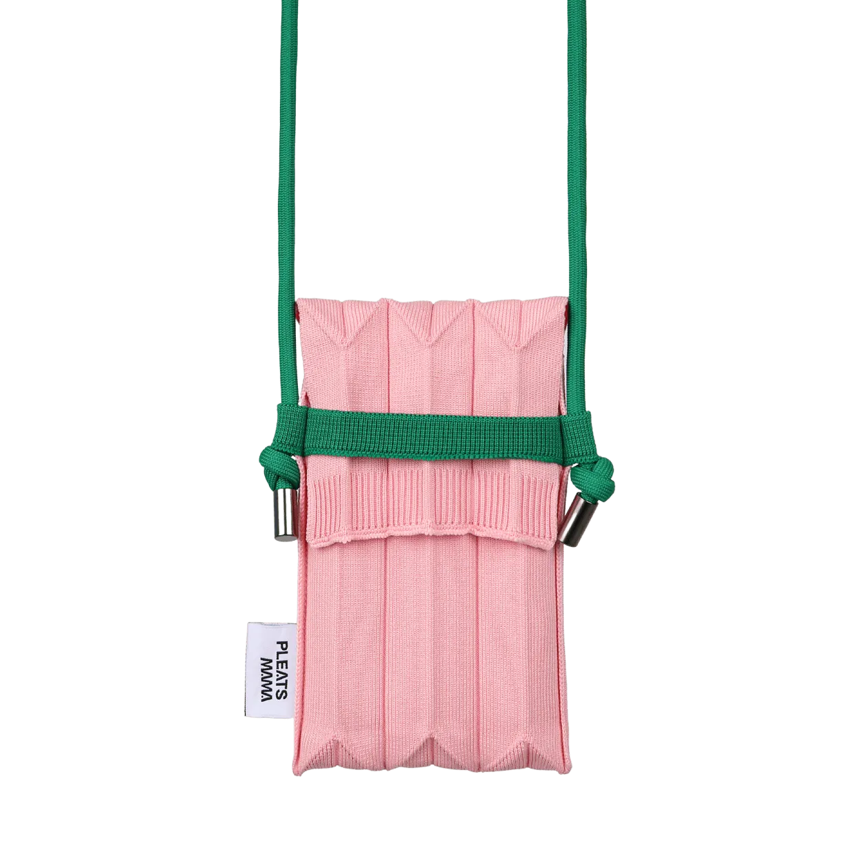 Knit Pleated Phone Bag made from Recycled Ocean Plastic - Pink