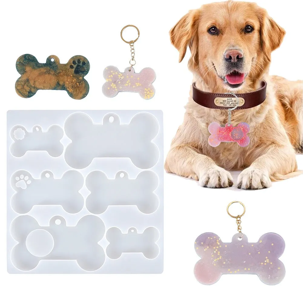 Multi Dog Bone Tag Silicone Resin Mold