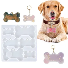 Multi Dog Bone Tag Silicone Resin Mold