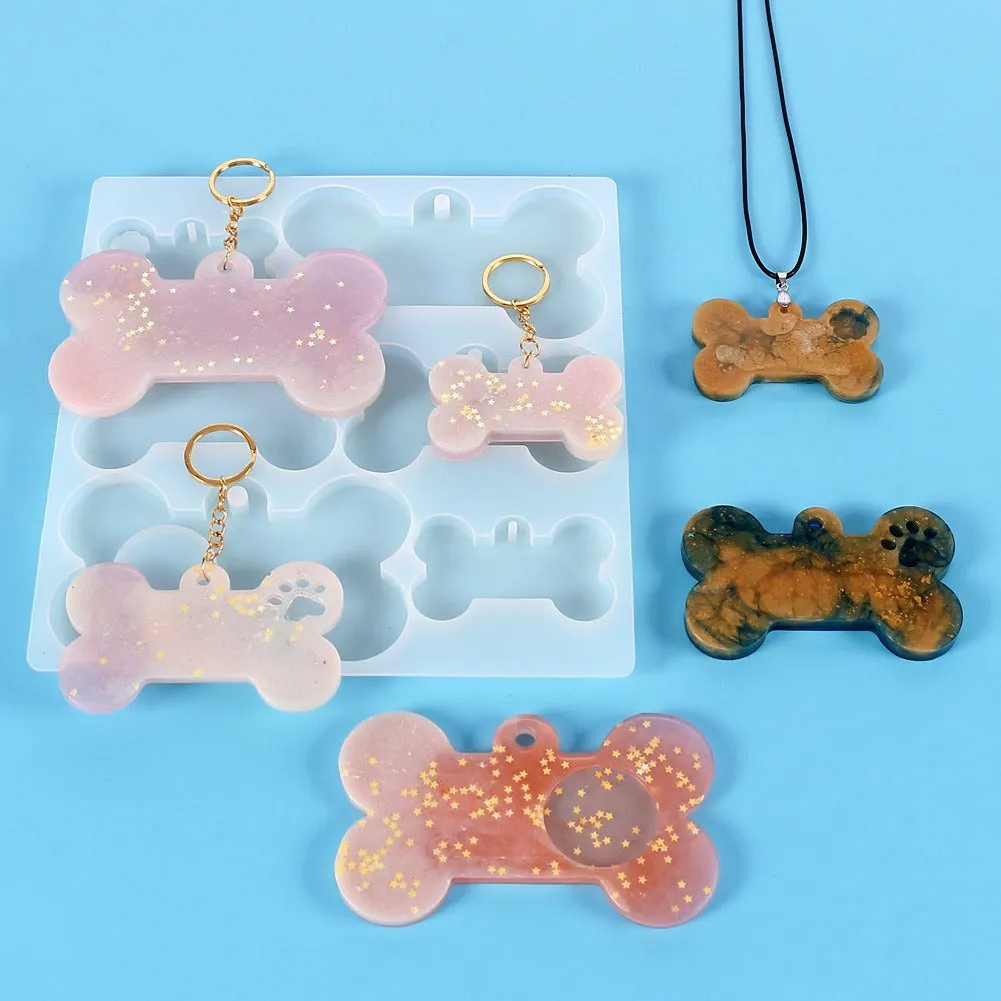 Multi Dog Bone Tag Silicone Resin Mold