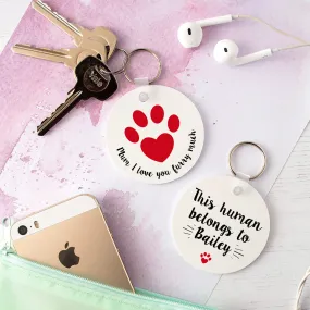 Personalised Pet Mum Animal Lover Keyring