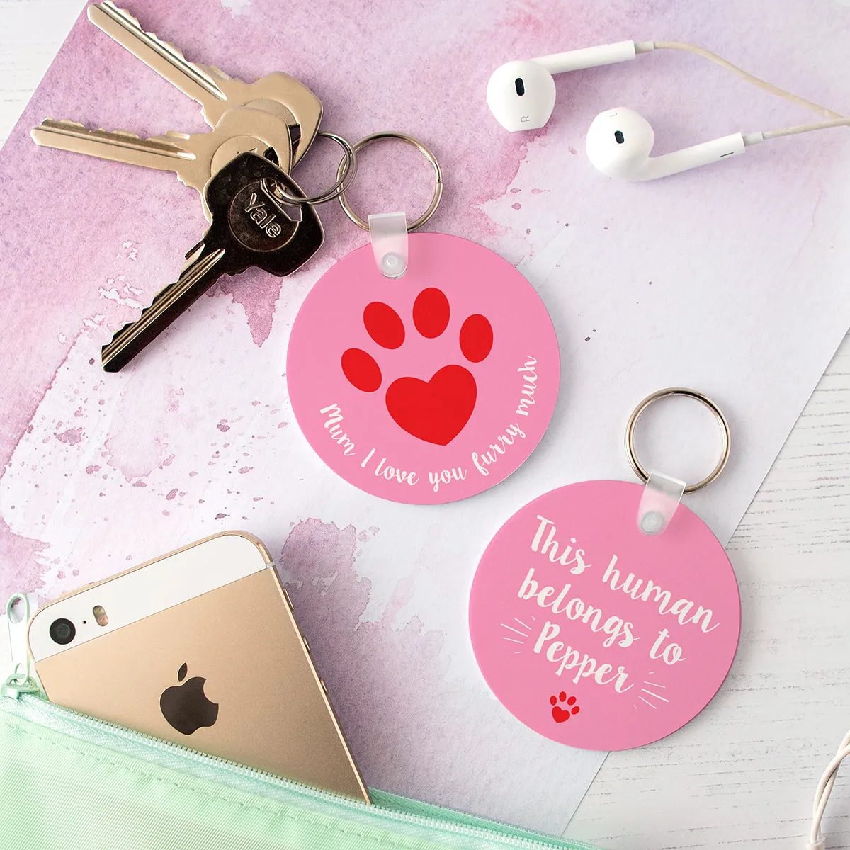 Personalised Pet Mum Animal Lover Keyring