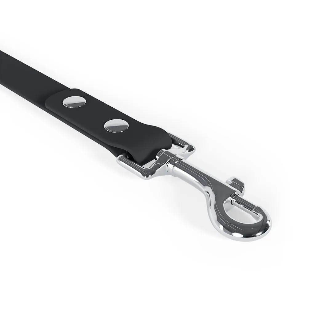 Personalized Dog Leash, Anti Microbial, Water Resistant, One Size, Black PVC Strap, White TPU Handle, FREE Shipping, Made in USA!!