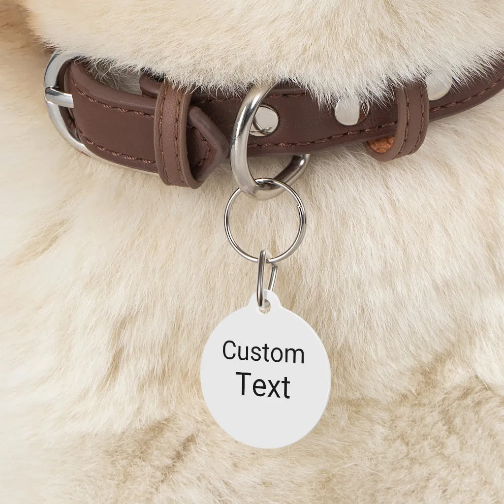 Personalized Dog Tags, Print on Both Sides, 1" Round, Customized, FREE Shipping, Made in USA!!