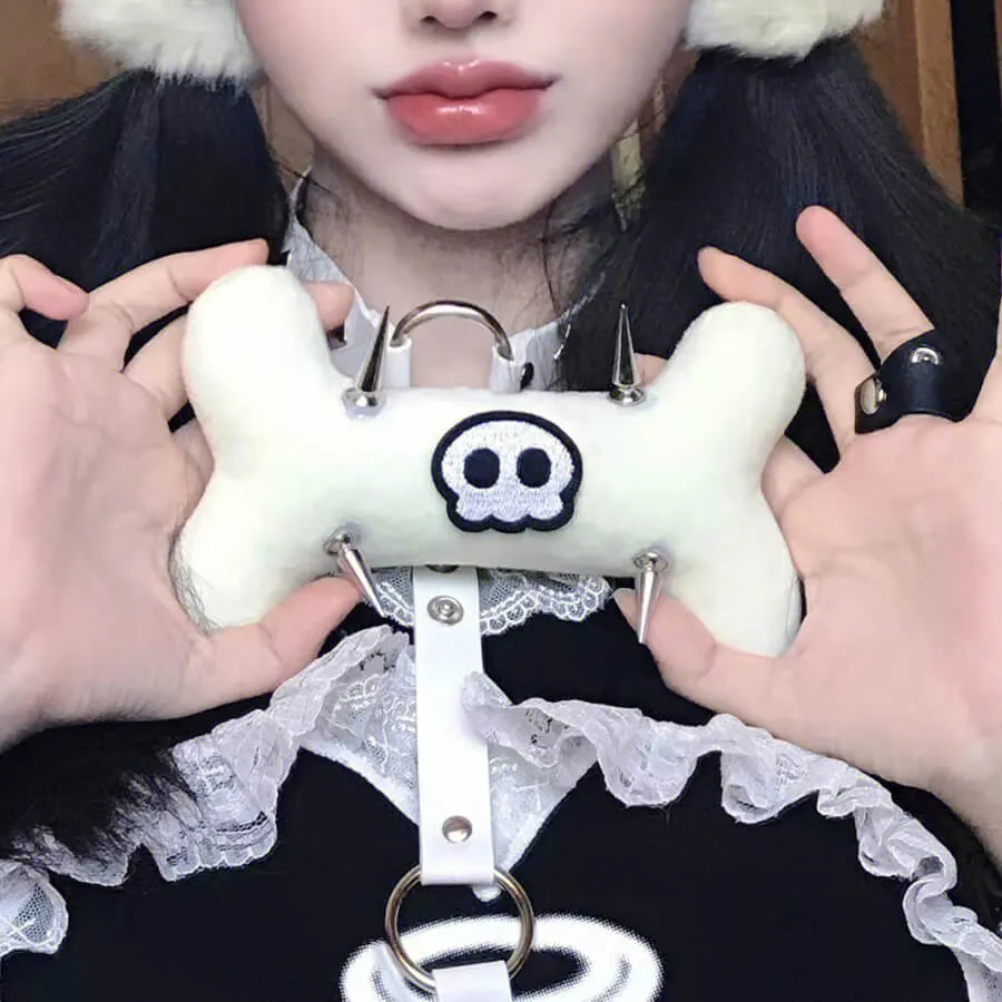 Punk Spiked Skull Bone and Blood Bone Hair Clips