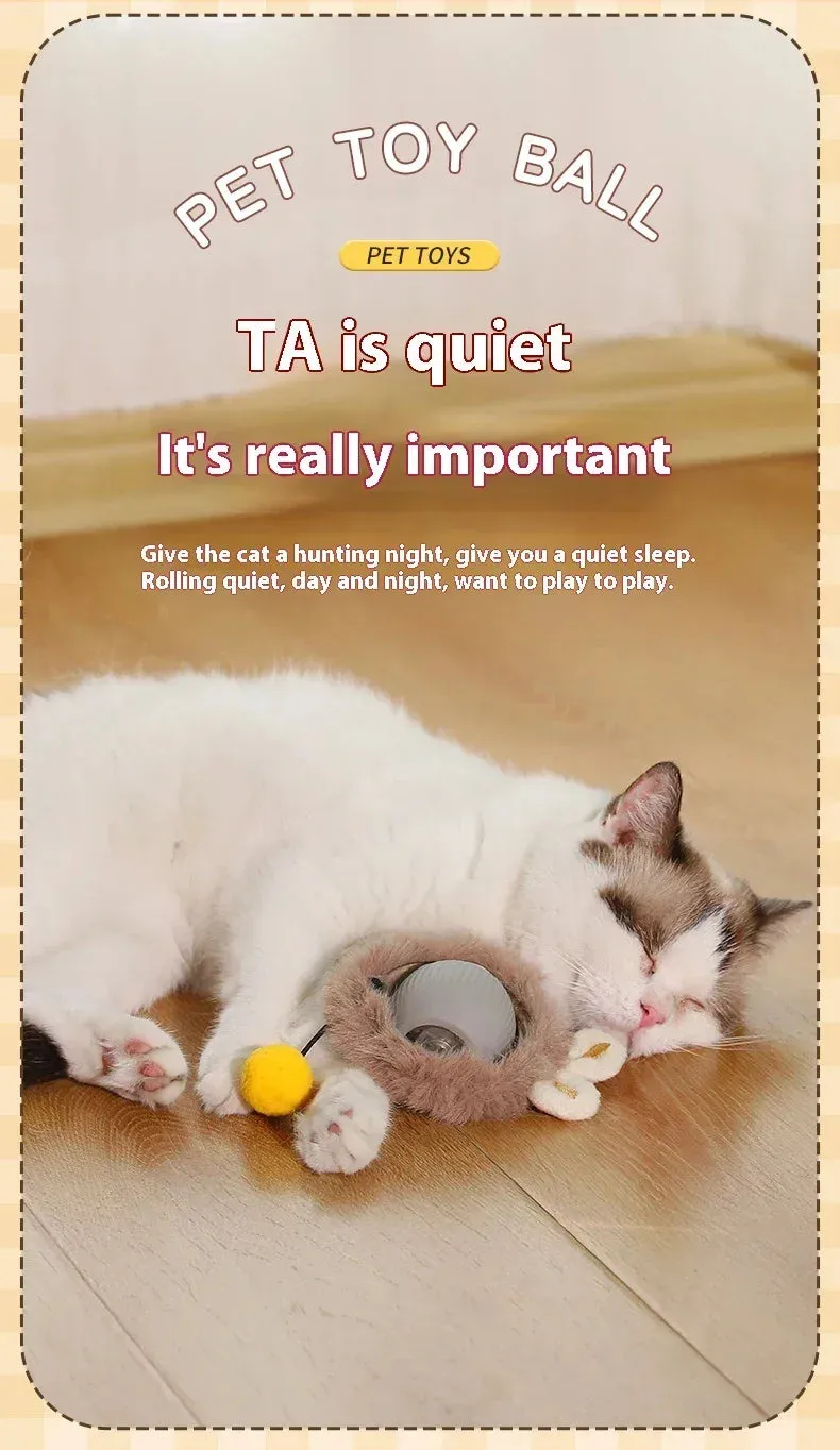 Smart Cat Toys Automatic Rolling Ball Fake Tail Rechargeable Electric Pet Interactive Toy Dog Cat Training Imitate Mouse Tail